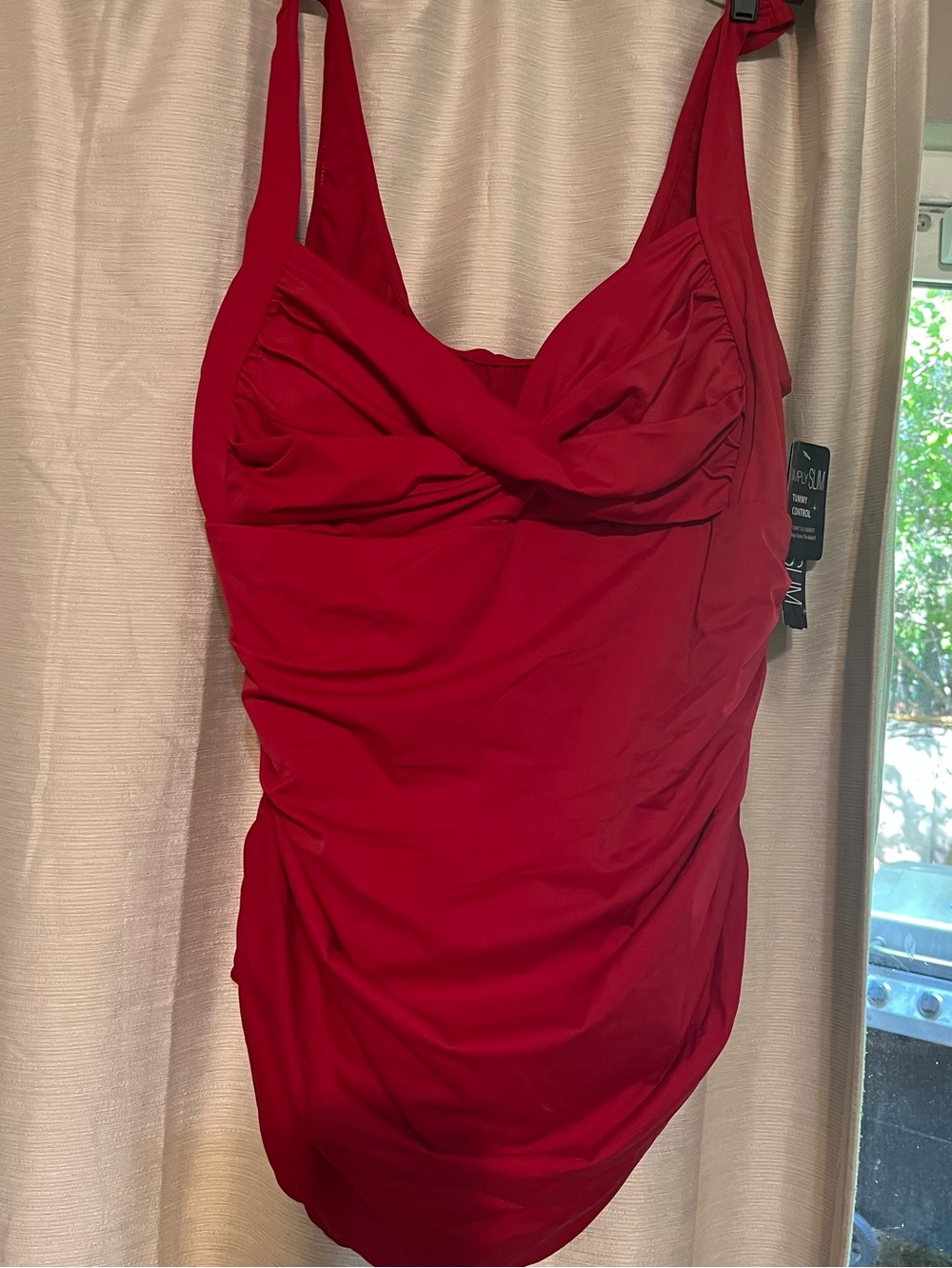 NWT 3X (22-24)  Simply Slim Red OnePiece Bathing Suit!